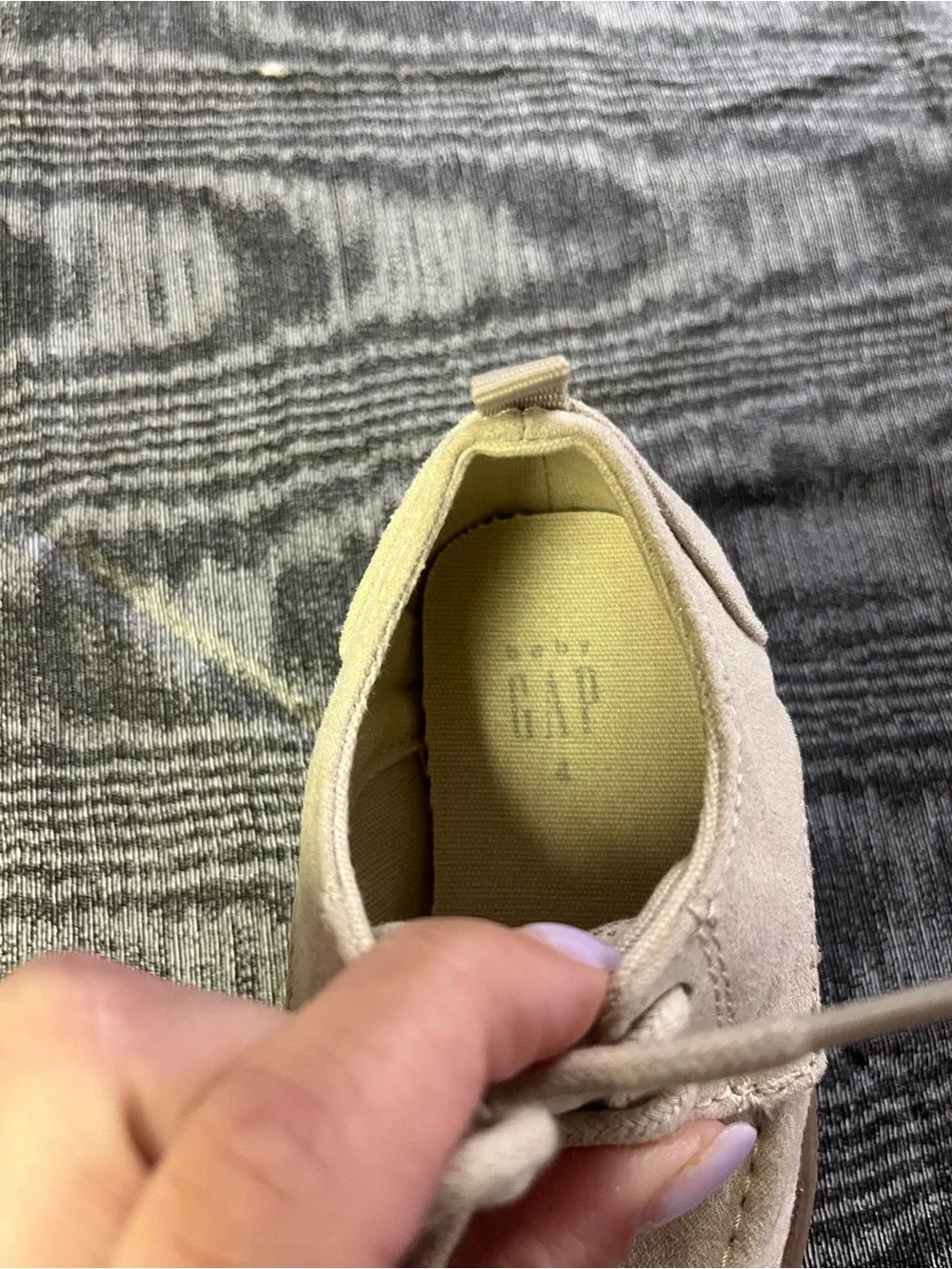 GAP Beige Suede Lace-Up Baby Shoes